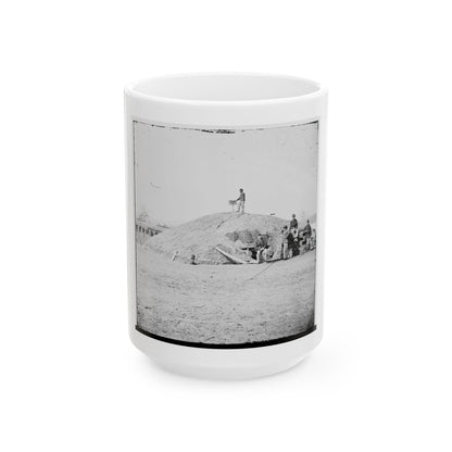 Aiken's Landing, Virginia (Vicinity). Battery Abbot, Fort Brady. (Battery Named For Col. Henry L. Abbot, 1st Conn. H. Artillery) (U.S. Civil War) White Coffee Mug