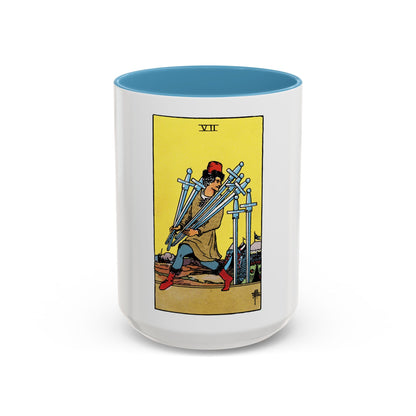 The 7 of Swords (Tarot Card) Accent Coffee Mug