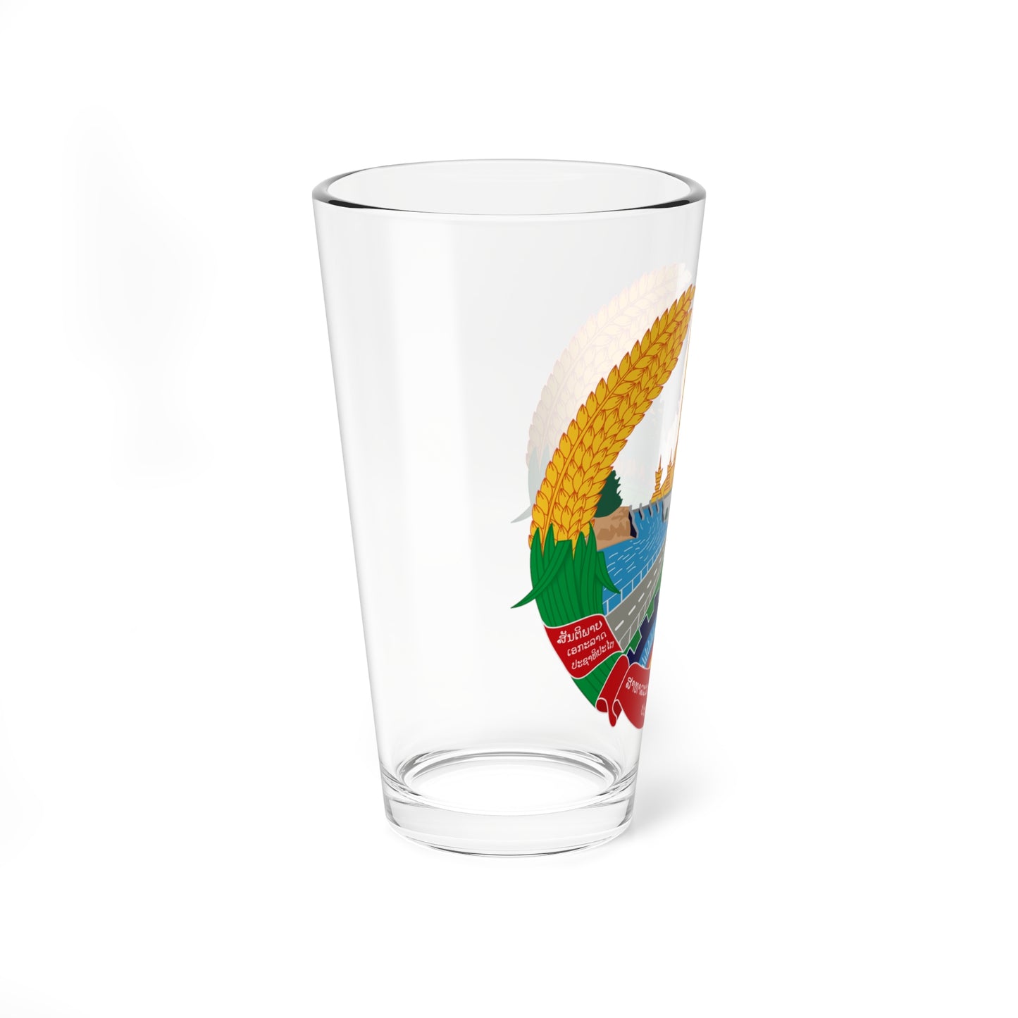 Emblem of Laos (Laos) (Coat of Arms) Pint Glass 16oz