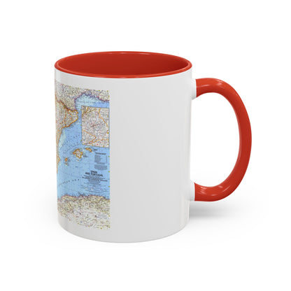 Spain and Portugal (1965) (Map) Accent Coffee Mug