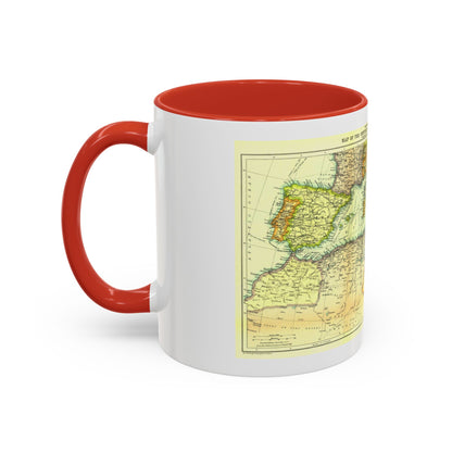 Mediterranean - Countries Bordering the (1912) (Map) Accent Coffee Mug