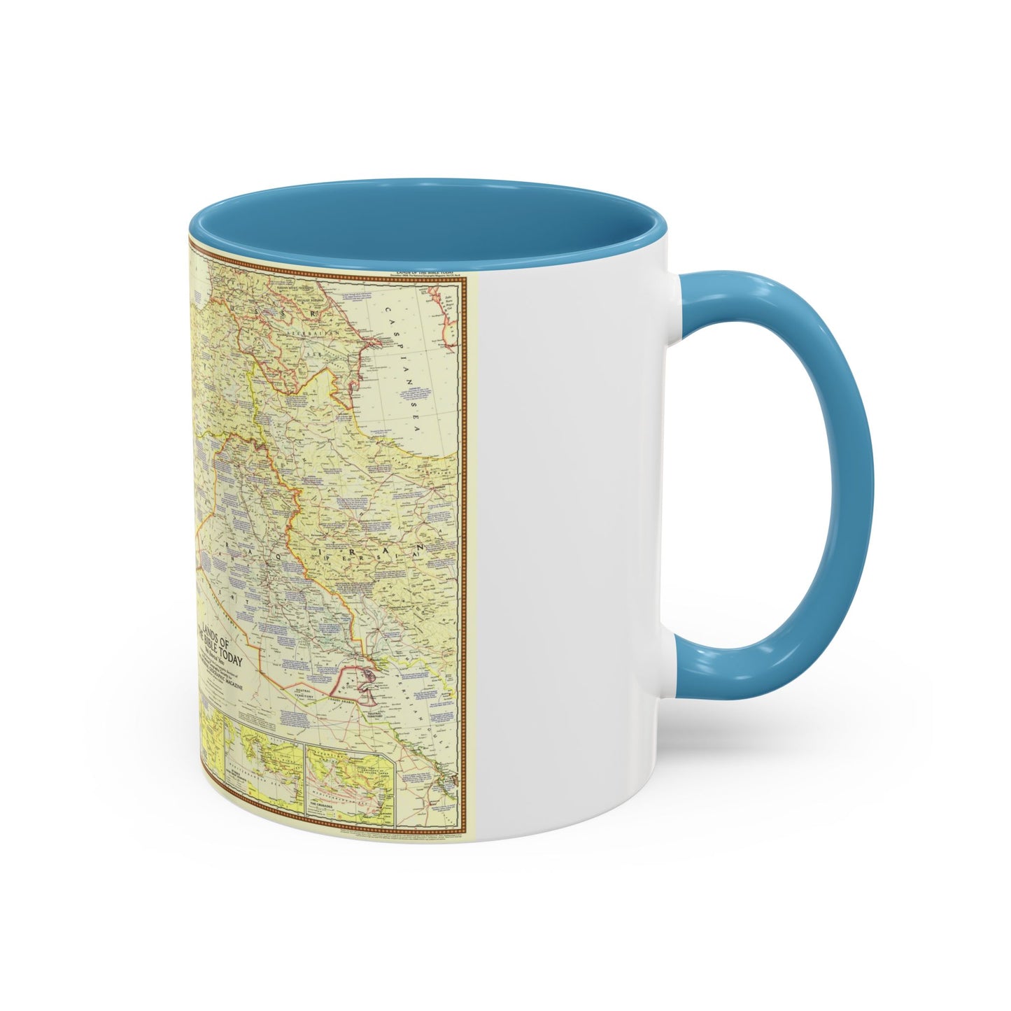 Middle East - Lands of the Bible Today (1956) (Map) Accent Coffee Mug