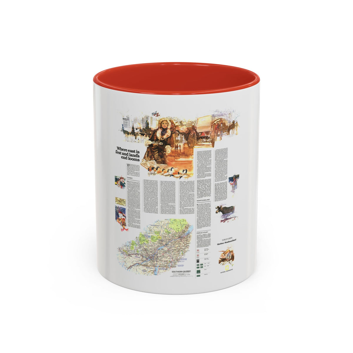 Canada - Quebec-Newfoundland (1980) (Map) Accent Coffee Mug