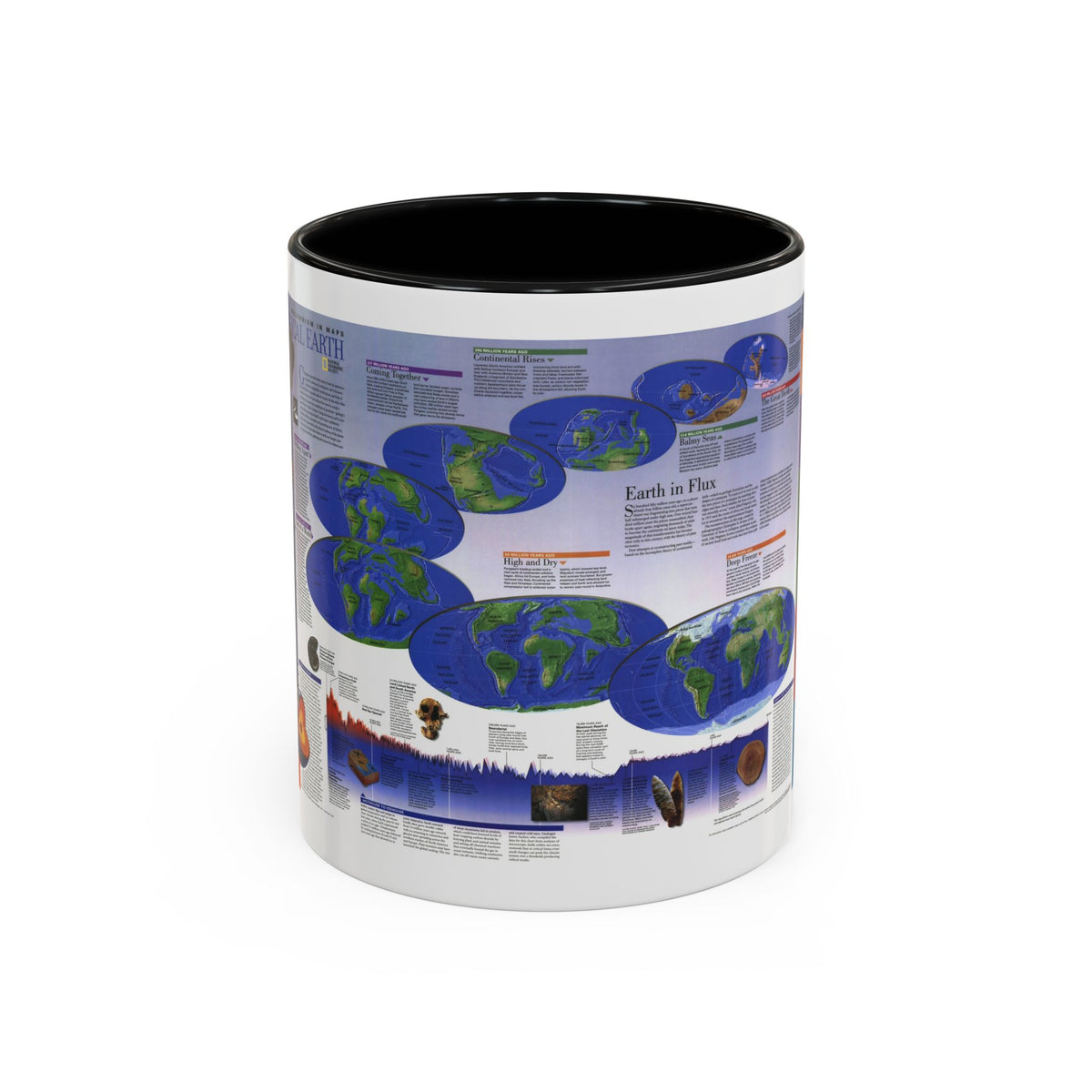 World Map - Physical Earth 2 (1998) (Map) Accent Coffee Mug