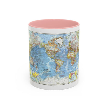 World Map (1960) (Map) Accent Coffee Mug