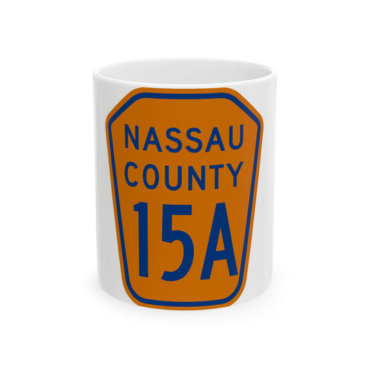 Nassau County 15A NY (New York) (Road Sign) White Coffee Mug