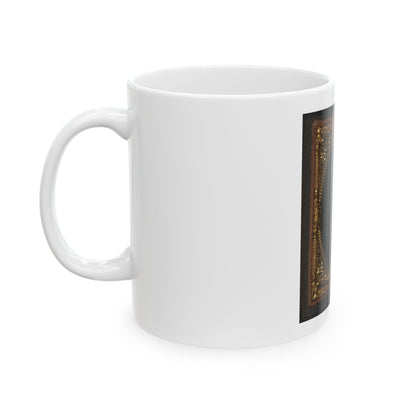 Black Soldier Seated With Pistol In Hand, Watch Chain In Pocket (U.S. Civil War) White Coffee Mug