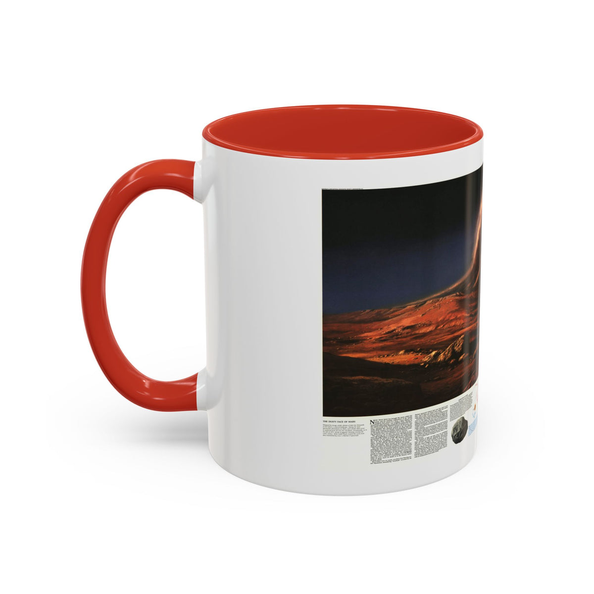 Space - MARS, Dusty Face of (1973) (Map) Accent Coffee Mug