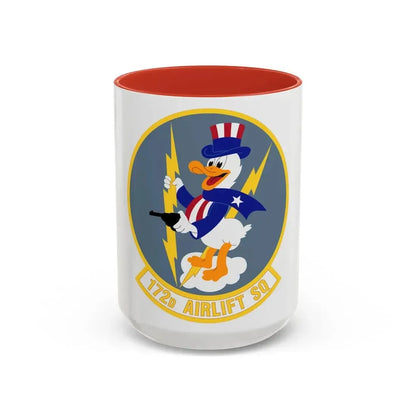 172d Airlift Squadron (U.S. Air Force) Accent Coffee Mug 15oz Red - Go Mug Yourself