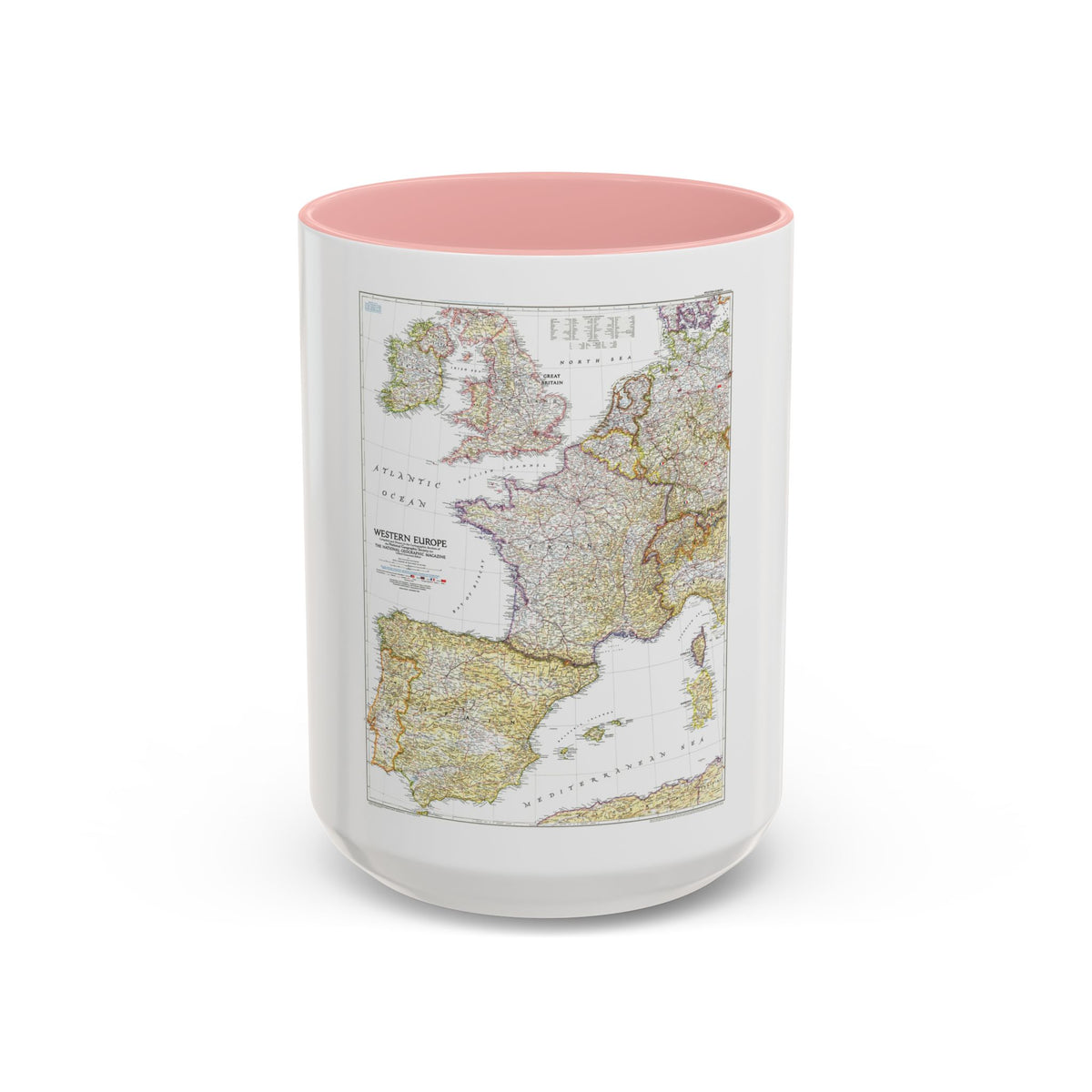Europe, Western (1950) (Map) Accent Coffee Mug
