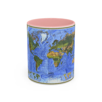 World Map - The Physical World (1975) (Map) Accent Coffee Mug