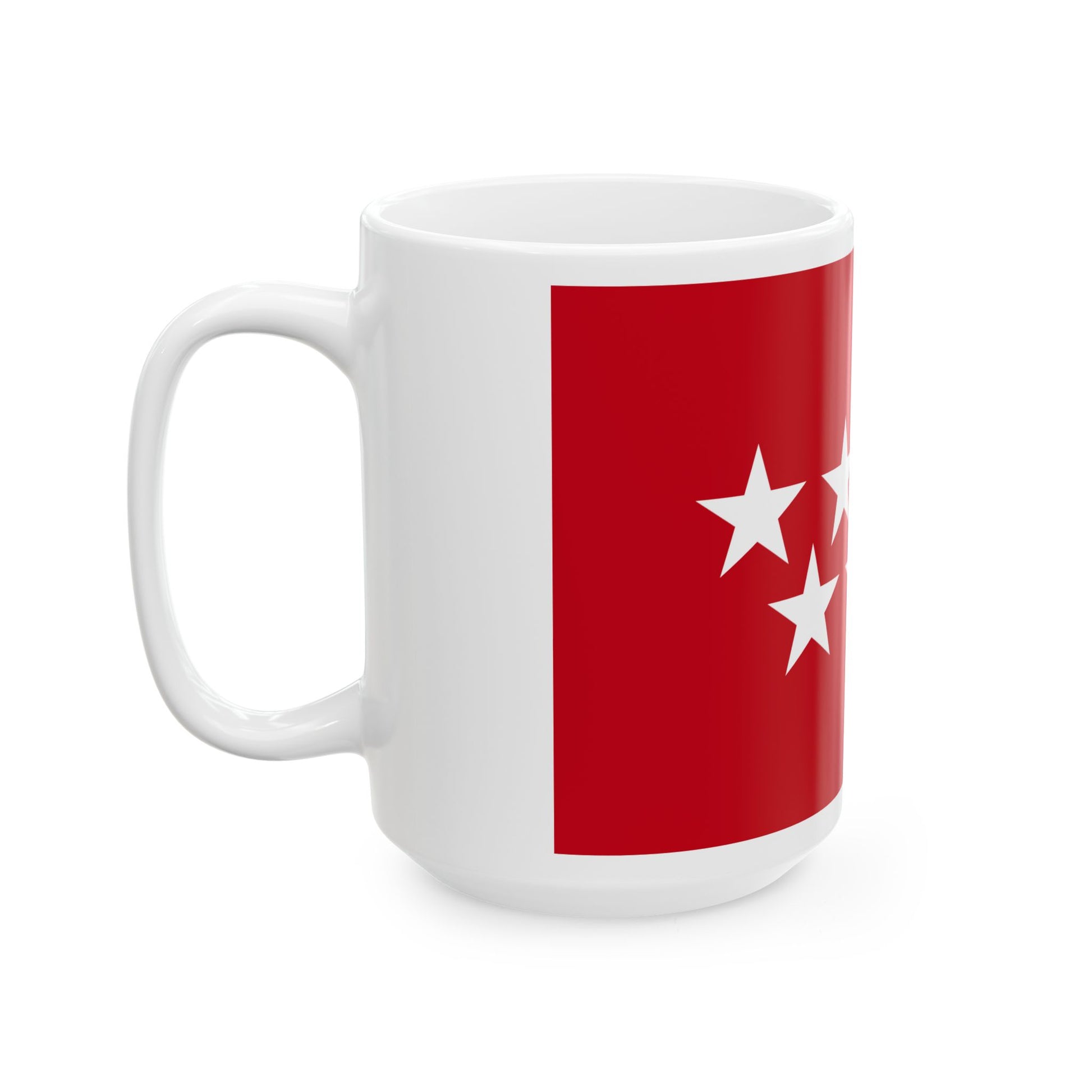 Flag of the Community of Madrid Spain - White Coffee Mug-Go Mug Yourself