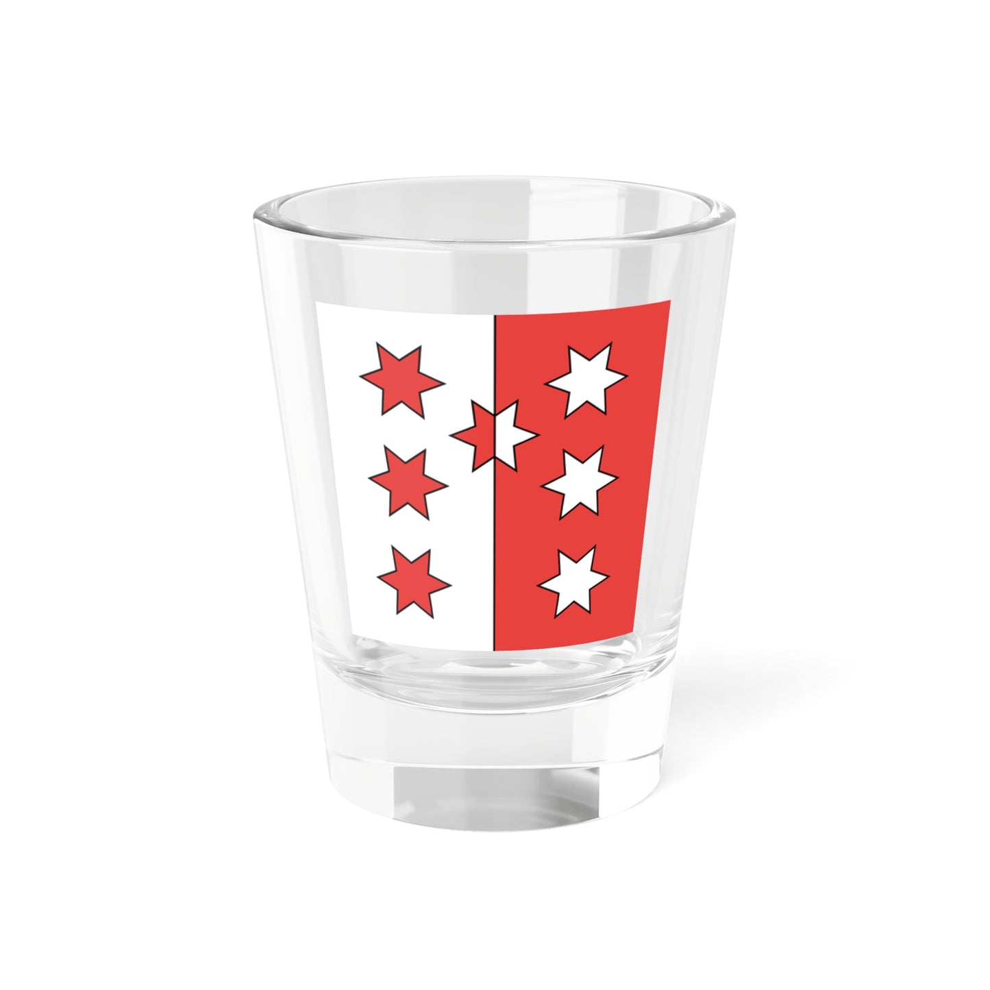 Flag of Canton of Valais 1628-1802 (Switzerland) Shot Glass 1.5oz
