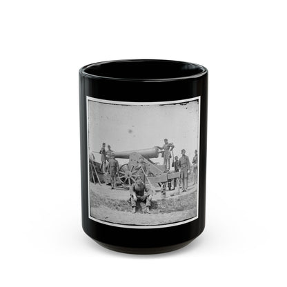 Arlington, Va.  Soldiers With 24-Pdr. Siege Gun On Wooden Barbette Carriage At Fort Corcoran (U.S. Civil War) Black Coffee Mug