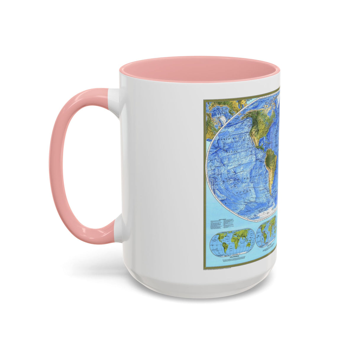 World Map - Physical (1994) (Map) Accent Coffee Mug