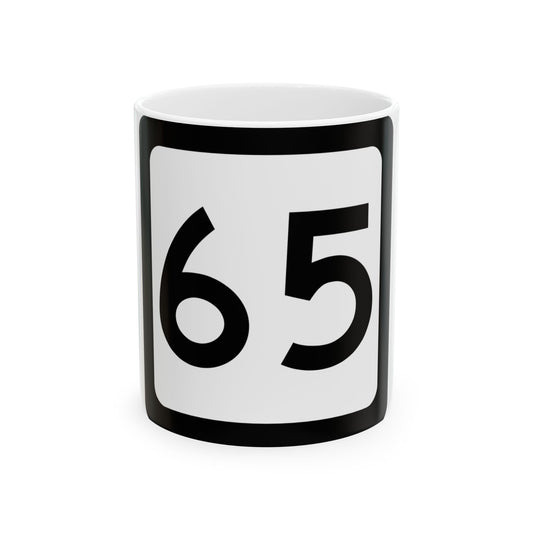 WV-65 (Virginia) (Road Sign) White Coffee Mug-11oz-Go Mug Yourself