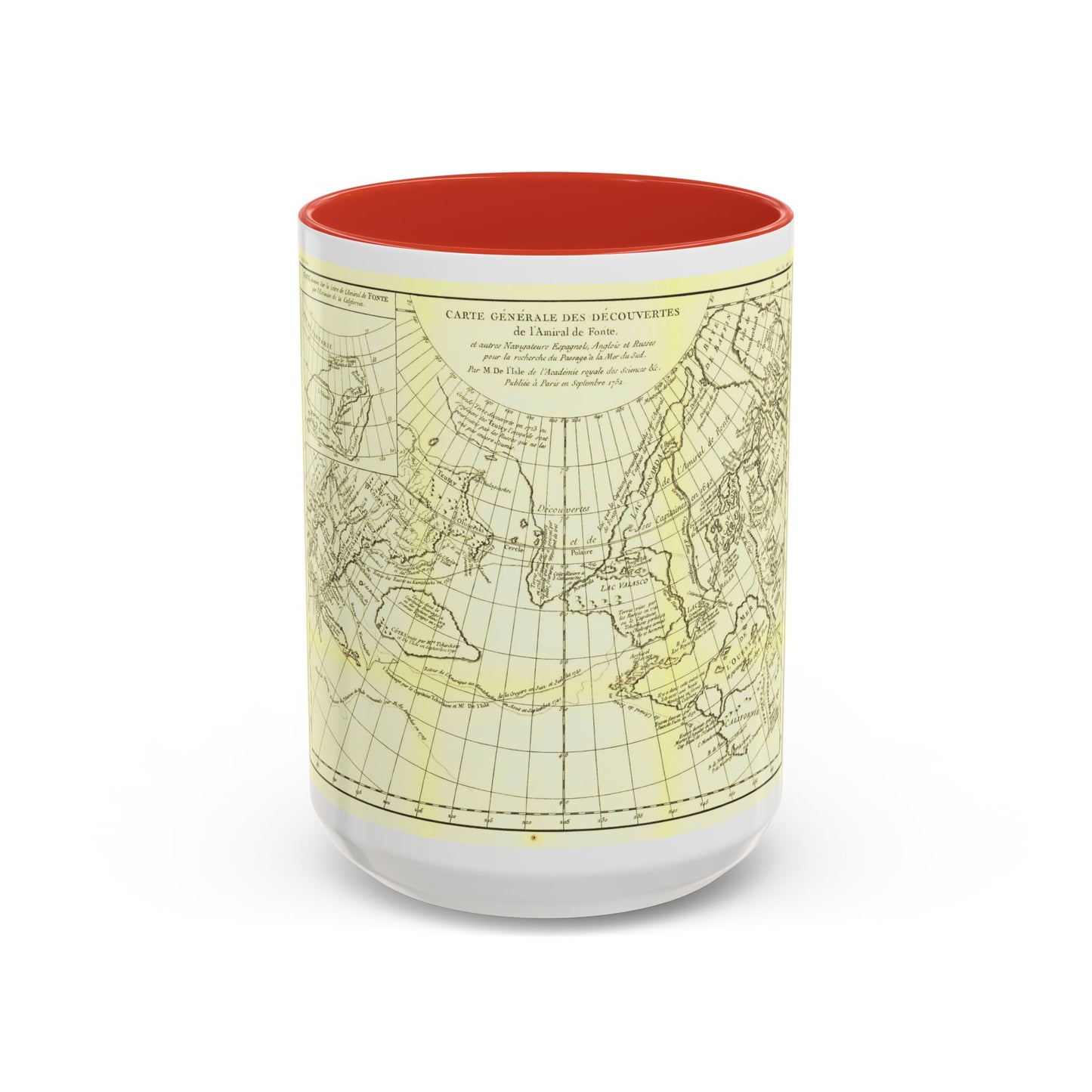 Asia - Carte Generale des Decouvertes (1892) (Map) Accent Coffee Mug