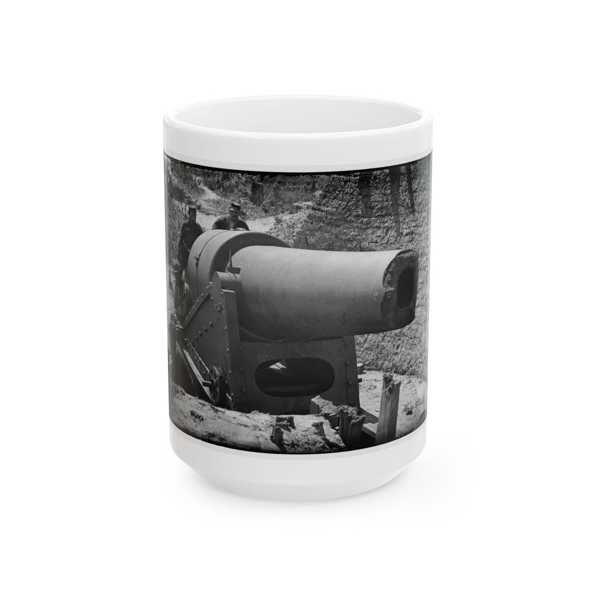 Morris Island, South Carolina. 300-Poinder Parrot Rifle After Bursting Of Muzzle (U.S. Civil War) White Coffee Mug