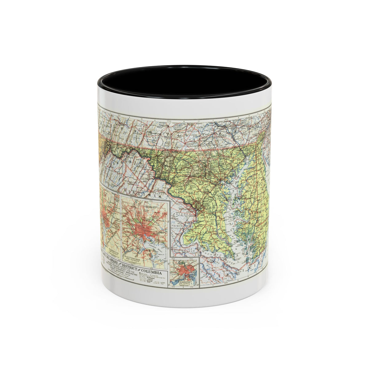 USA - Maryland, Delaware (1927) (Map) Accent Coffee Mug