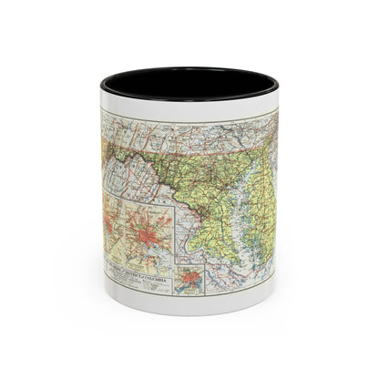 USA - Maryland, Delaware (1927) (Map) Accent Coffee Mug
