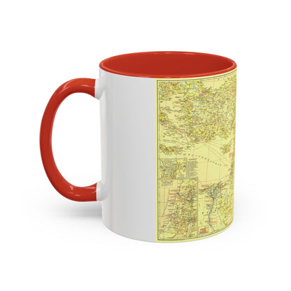 Middle East - Bible Lands and the Cradle of Western Civilization (1938) (Map) Accent Coffee Mug