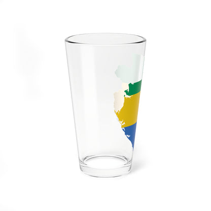 Flag map of Gabon (Gabon) Pint Glass 16oz