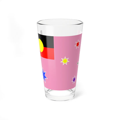 Australian Gay Pride with Aboriginal Flag Rainbow Crux 2-3 (Australia) Pint Glass 16oz