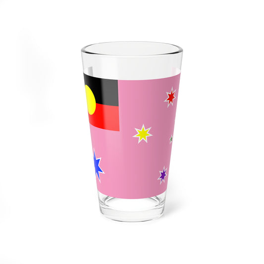 Australian Gay Pride with Aboriginal Flag Rainbow Crux 2-3 (Australia) Pint Glass 16oz