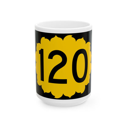 K-120 (Kansas) (Road Sign) White Coffee Mug