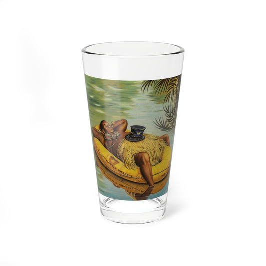 Native in an Army Raft, The Saturday Evening Post cover, December 1, 1945 (Magazine Illustration) Pint Glass 16oz