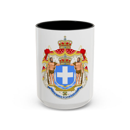 Royal Coat of Arms of Greece (blue cross) - Accent Coffee Mug