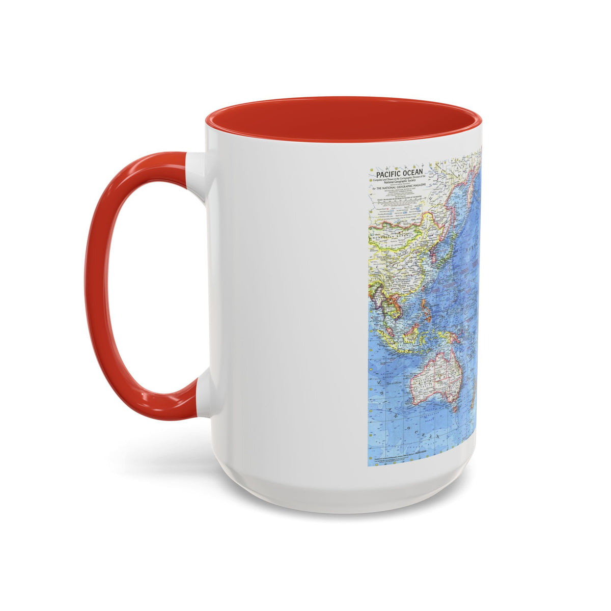 Pacific Ocean (1969) (Map) Accent Coffee Mug