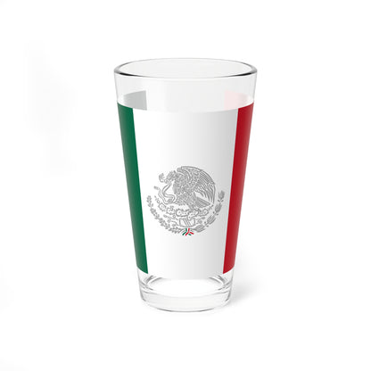 Flag of Mexico with Silver Arms (Mexico) Pint Glass 16oz
