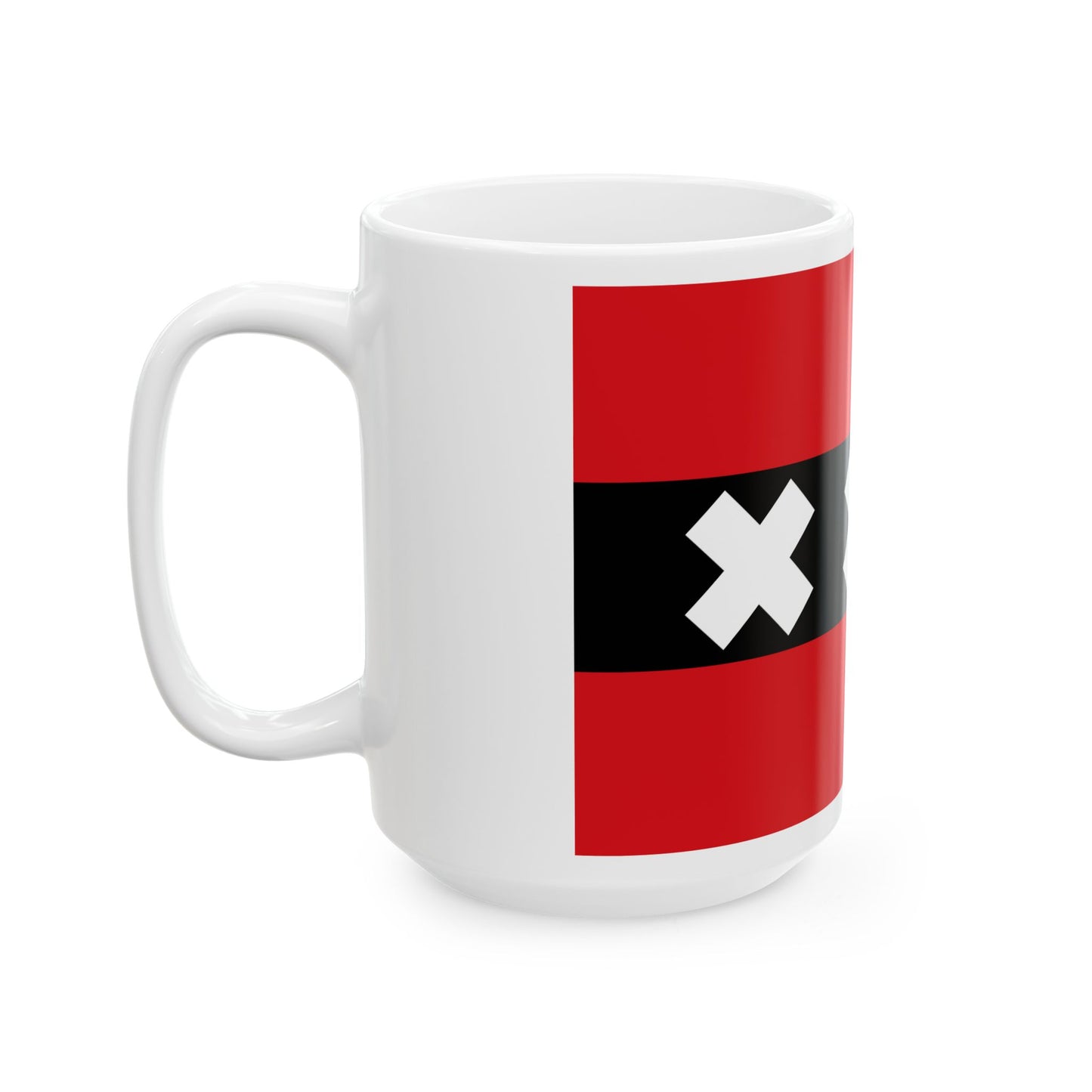 Flag of the national capital Amsterdam Netherlands - White Coffee Mug-Go Mug Yourself