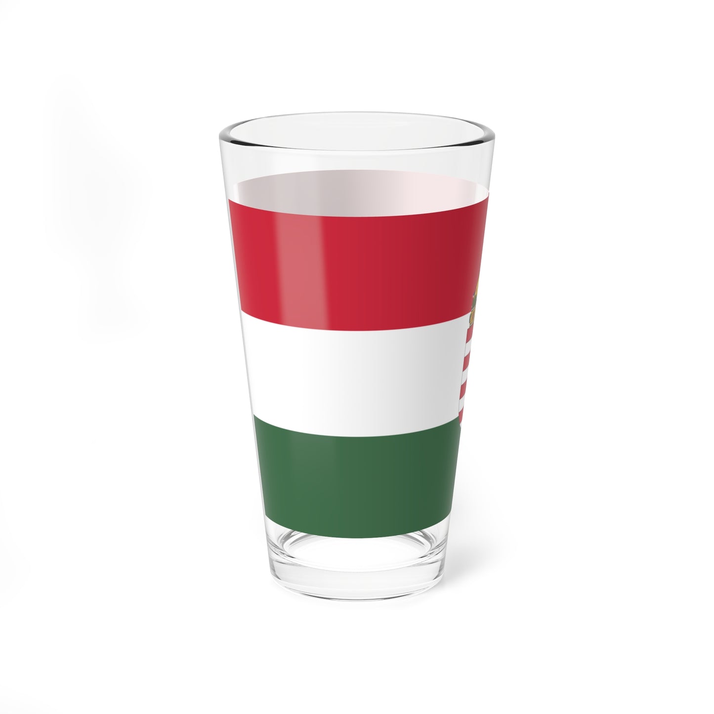 Flag of Hungary with arms state (Hungary) Pint Glass 16oz