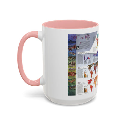 World Map - Population (1998) (Map) Accent Coffee Mug