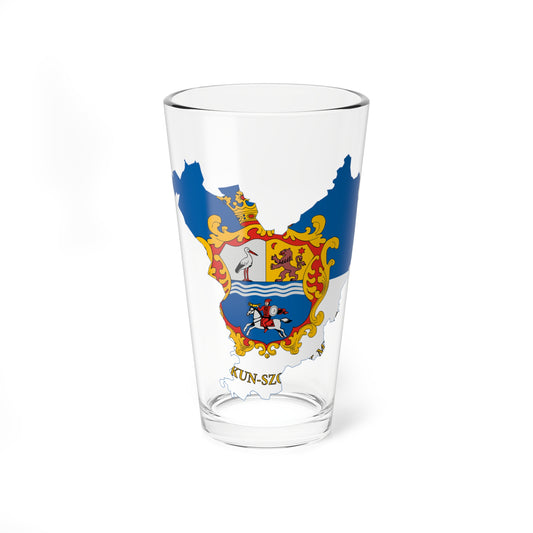Flag-map of Jasz-Nagykun-Szolnok County (Hungary) Pint Glass 16oz