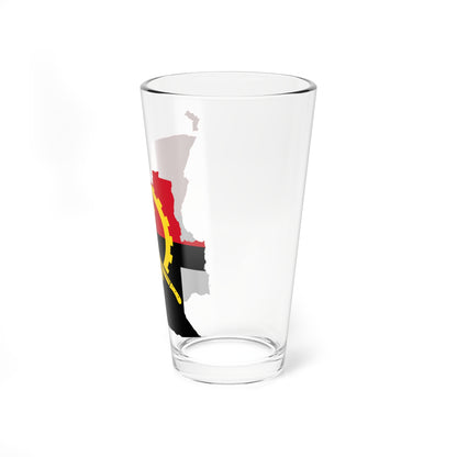 Flag map of Angola (Angola) Pint Glass 16oz