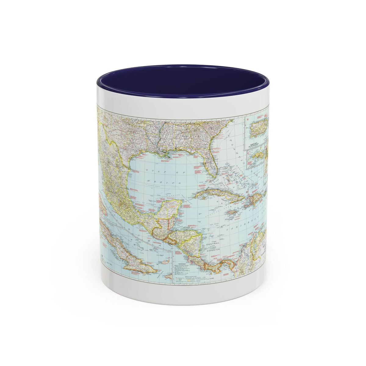 Central America & West Indies (1939) (Map) Accent Coffee Mug