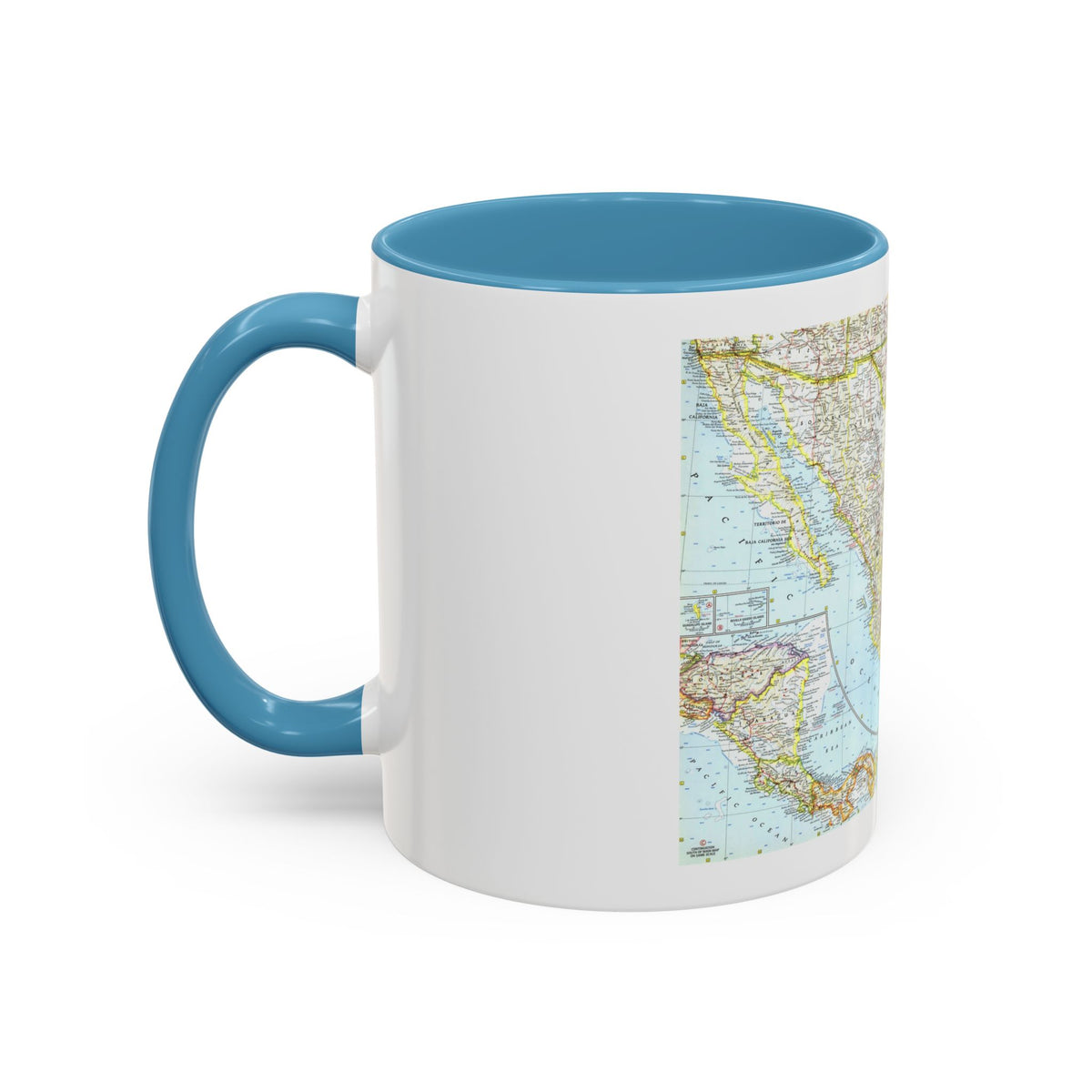 Central America - Mexico (1961) (Map) Accent Coffee Mug