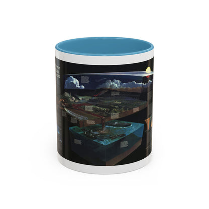 How Man Pollutes His World (1970) (Map) Accent Coffee Mug