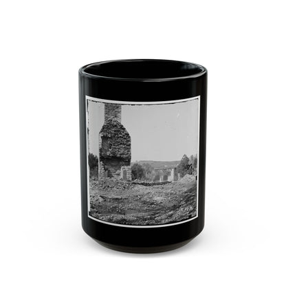 Knoxville, Tenn., Vicinity. Military Bridge At Strawberry Plains And A Fort In The Distance, Seen From North Bank Of The Holston (U.S. Civil War) Black Coffee Mug