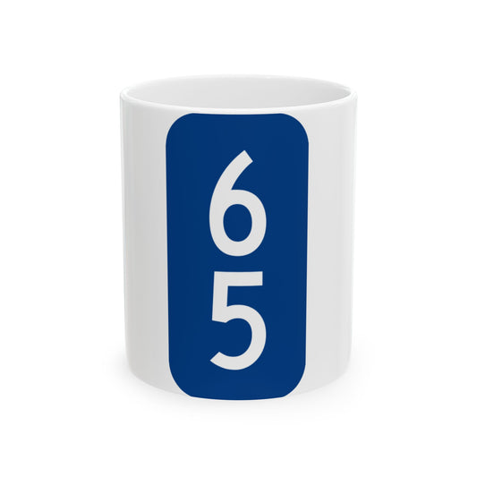 Warren County 65 NY tab (New York) (Road Sign) White Coffee Mug