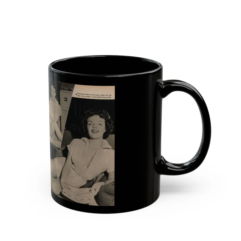 Helene Hayden #10 - 4 B&W Photos from GALA Mag. March '57 (Vintage Female Icon) Black Coffee Mug-Go Mug Yourself