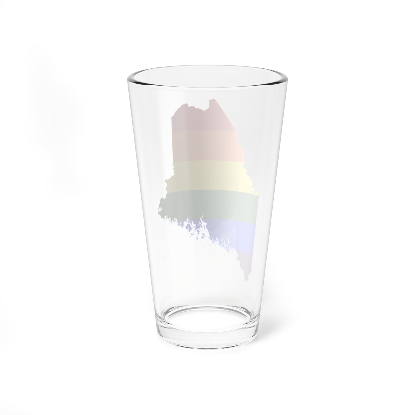 LGBT flag map of Maine (United States) Pint Glass 16oz