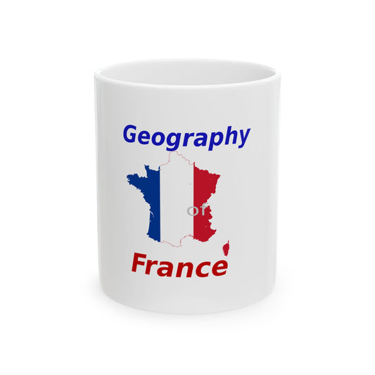 Geography of France title (France) White Coffee Mug