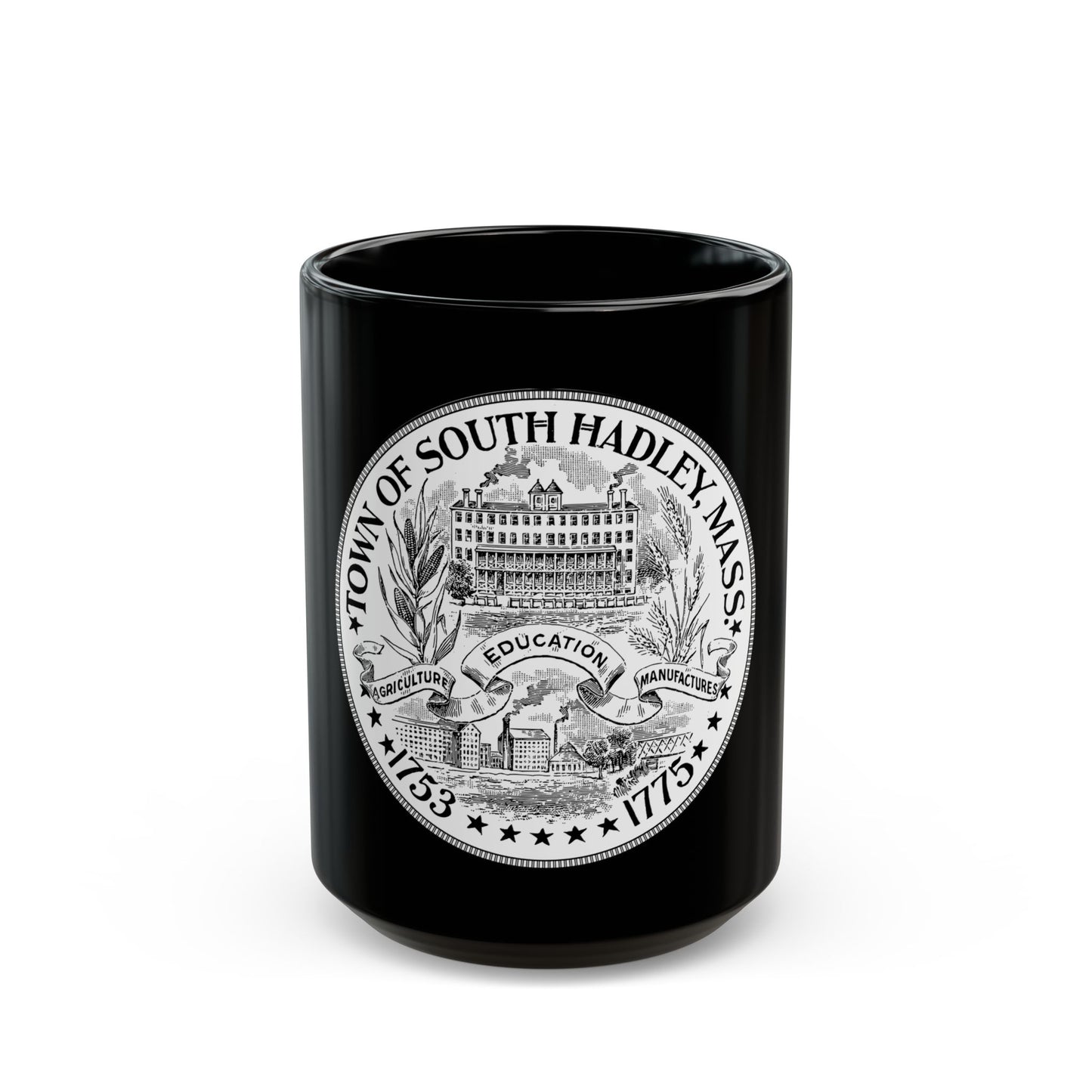 Seal of South Hadley Massachusetts - Black Coffee Mug