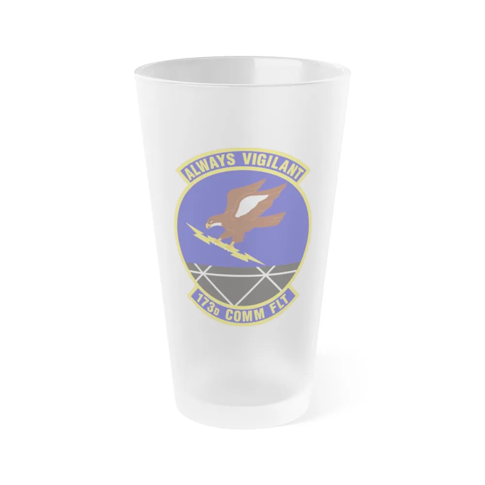 173d Communications Flight (U.S. Air Force) Frosted Pint Glass 16oz-16oz-Frosted-Go Mug Yourself