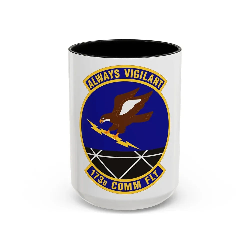 173d Communications Flight (U.S. Air Force) Accent Coffee Mug 15oz Black - Go Mug Yourself