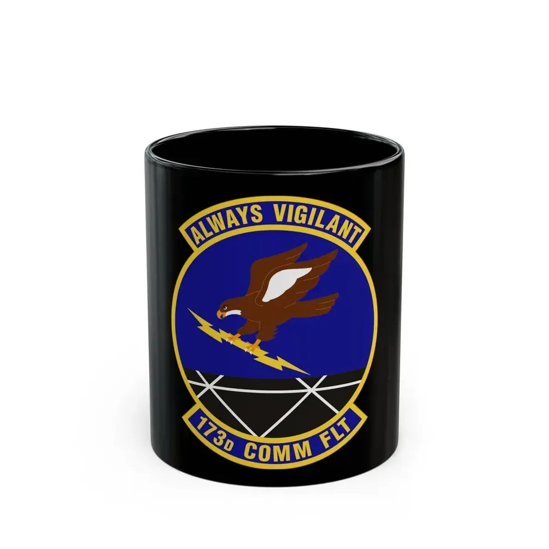 173d Communications Flight (U.S. Air Force) Black Coffee Mug 11oz - Go Mug Yourself